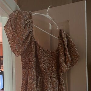 SHEIN Floral Puff Sleeve Maxi Dress